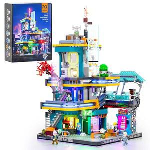 펀홀 사이버펑크 맨션 조명 빌딩-브릭 세트 공상 모듈러 - 및 애호가를 성인 디스플레이 위한 미래 도시 과학 2524개 빌딩 아이디어