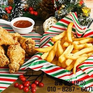 20Pcs 크리스마스 방지 식품 포장지 샌드위치 용 안티 오일 햄버거 프라이드 치킨 트레이