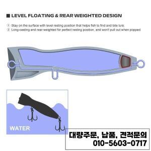 노이비 2개입 포퍼 루어 14cm 74.5g 플로팅 피싱 베이트 롱 캐스팅 하드 워블러 탑워터 낚시 미끼