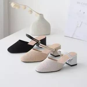 /옷자락 여자 봄 여름 시즌 니트 슬링백 샌들