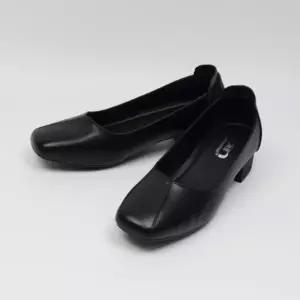 [다잇템] 여성 룩 클래식 오피스 컨템포러리 사각코 블록힐 펌프스