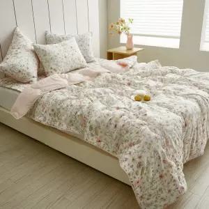 국산 마이크로 모달이불 꽃무늬 봄 가을 간절기 가벼운 양면 이불패드 침구 세트 슈퍼싱글 퀸