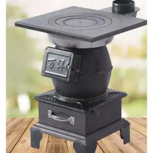 옛날 난로 장작 주철 가마솥 농촌 드럼통 바베큐 주물 구이