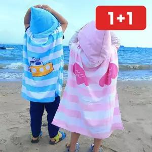 캐릭터 유아 비치가운 아동 해변 목욕 입는 바캉스 판초타월  1+1