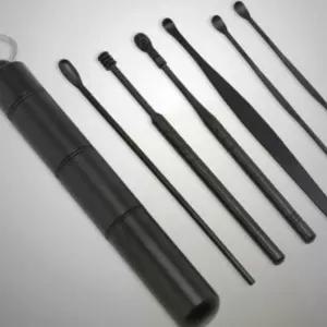 귀이개 스틱 블랙 7종세트 귀청소 귀털 세척 슬림 가는 정밀 귀관리 케이스