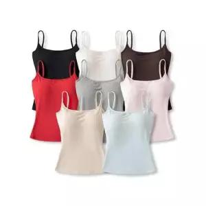 볼사스 여성용 캐주얼 만화 나시 가슴 빅 조끼 크롭 ADOR1