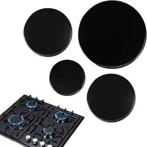 GE 레인지/스토브용 교체용 표면 버너 캡 4피스 세트(샤이니 블랙). 소형(2.6인치 wb29k10009-1)