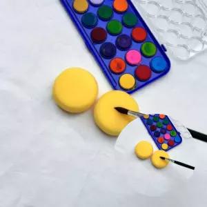물감채색도구 미술실 원형스펀지 2P 세트 x 10개세트 회화도구 화방 학교 미술용채색스펀지