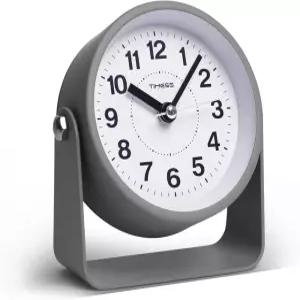 TIMESS 무소음 아날로그 스누즈 휴대용 PT836 조명 탁상 알람시계