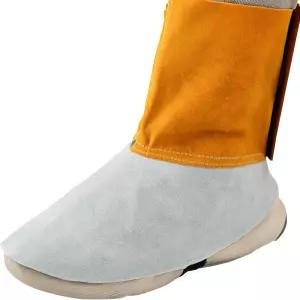 금속 주조 또는 절단 시 스파크 으로부터 용접자의 다리 바지와 신발을 보호하는 가죽 용접 스패트 내열 및