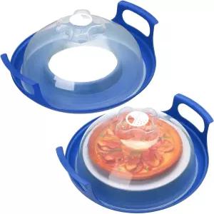 티앙그리드 4개 전자레인지 냉각판 미끄럼 방지 캐디 손잡이 및 스플래터 커버 접시 홀더용 플라스틱 운반