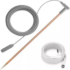 FEUNLEM 구리 접지봉 키트 - 40피트 헤비 듀티 여성 접지 코드 및 손목 밴드 매트 시트 담요 베개 커버와