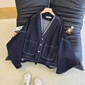 청 여성용 가을 캐주얼 재킷 브이넥 숏 코트 가오리핏 1PICK3