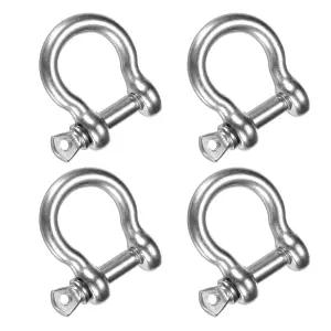 나사 핀 앵커 섀클 [4PCS] - 캠핑 체인 및 와이어 로프 야외용 304 스테인리스 스틸 D 링 사용