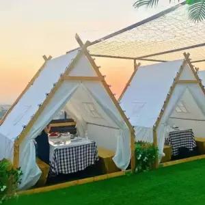 삼각 글램핑 텐트 큐 쉘터 펜션