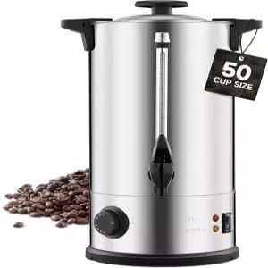 리그스트네 상업용 커피 항아리 50컵 - 대형 메이커 기계 이중 벽 스테인리스 스틸이 포함된 뜨거운 음료
