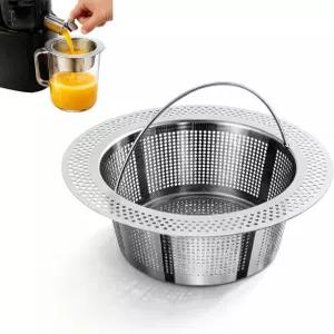 나마 J2 콜드 프레스 착즙기용 펄프 체 착즙 후 2차 미세 주스 필터 핸즈프리 와이드 림 더 부드럽고