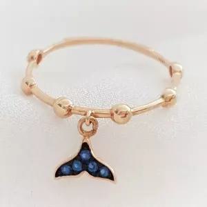 14K 18K 고래 꼬리 골드 반지