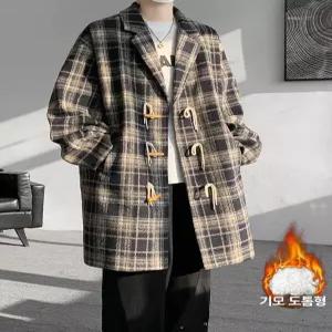 체크코트 레드체크 더플코트 캐주얼 떡볶이 재킷 M