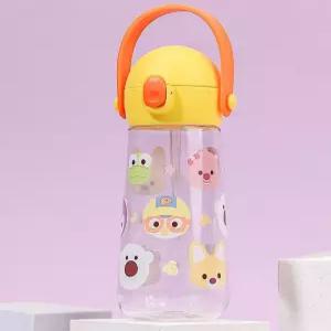 뽀로로 원터치 어깨끈 트라이탄 빨대 물통 뽀로로빨대컵물통 빨대물병 물병