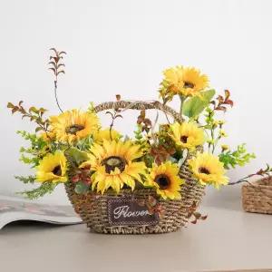 아트박스/플라워트리 해바라기 조화 바구니 프레쉬 set 57cm 장식 소품