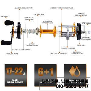 Sougayilang 낚시 릴 알루미늄 합금 스풀 6 + 1BB 송어 및 미끼 회전 휠