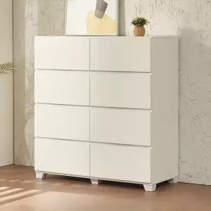 캐슬 와이드 서랍장 틈새 옷수납 거실 옷방 4단 1000 하이그로시