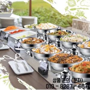 라운드 스테인레스 스틸 음식 히터 키트 알코올 난방 냄비 접시 레스토랑 파티 결혼식 보존 트레이