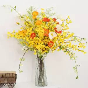 아트박스/플라워트리 개나리 조화 화병 컬러풀 set 70cm 인테리어 봄 장식