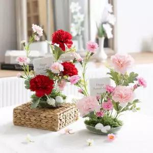 아트박스/플라워트리 카네이션 조화 센터피스 인테리어 set 25x32cm 장식