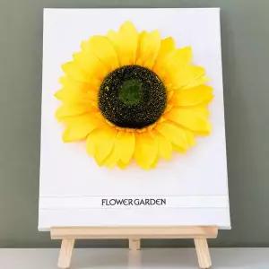 아트박스/플라워트리 해바라기 조화 액자 황금 캔버스 이젤세트 30x47cm