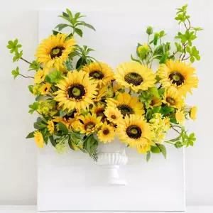 아트박스/플라워트리 해바라기 조화 액자 대형 피어난 캔버스 세트 50x70cm