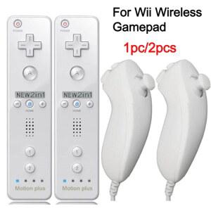 컨트롤러가있는 Nunchu 제어용 패드 쌍의 Plus 게임 Motion 용 게임 한 콘솔 Wii Wii 리모컨 무선