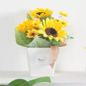 아트박스/플라워트리 해바라기 조화 화분 베이직 set 22cm 꽃 장식 소품