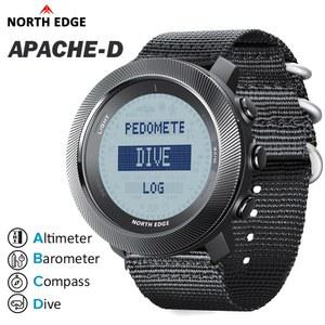 디지털 D 시계 노스 고도계 00M 프리 아파치 스마트 워치 스포츠 다이브 타임 월드 기압계 나침반 워치 방수 엣지