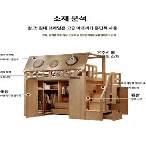 디모와 벙커침대책상 수납 이층 성인 벙커베드