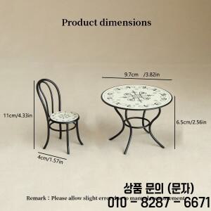 미니어처 시뮬레이션 가구 1:12 스케일 철제 테이블과 의자 3종 세트 하우스 홈 데코에 적합