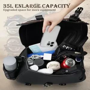 스포츠 바이크 오토바이 35L 유니버설 새들백 사이드 러기지 패니어 할리 소프테일 다이나 투어링 스트리트