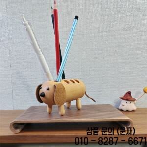 단단한 나무 14세 이상 개 연필 홀더 동물 인형 교육 장난감 책상 장식 귀여운 재미있는 생일 크리스마스