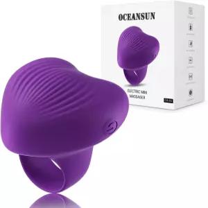 오션썬 휴대용 손가락 마사지기 방수 충전식 미니 무음 마사지 도구 퍼플