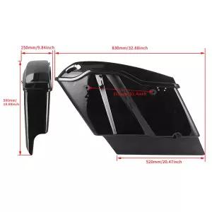 스포츠 바이크 오토바이 블랙 확장 새들백 할리 투어링 로드 킹 스트리트 글라이드 2014- 용 하드 새들 백