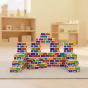 한립 종이벽돌블럭 빅 컬러 쌓기놀이 성쌓기 계단 대형 도미노 집짓기 (35pcs)