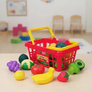 레드박스 과일야채 바구니세트 마트 시장 소꿉놀이 채소 음식모형 엄마놀이 (레드 25p)