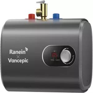 Ranein x Vancepic 2.5 갤런 전기 미니 탱크 온수기 120V 1440W 순간 온수 빠르고 쉬운 설치 컴팩트
