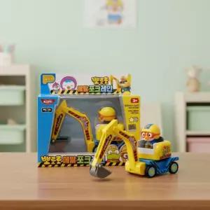 미카 뽀로로 메탈 포크레인 굴착기 공사장놀이 미니카 굴삭기 풀백카 중장비 자동차 장난감