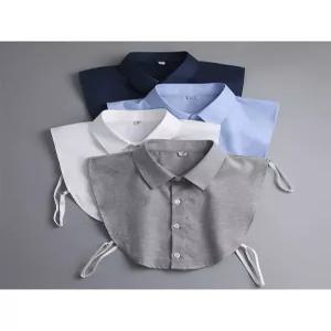 페이크 셔츠 카라 판매 네이비블루 46 레이어드 블라우스 넥케이프 넥타이