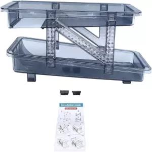 오토 롤링 소다 캔 디스펜서 블루 오거나이저 2단 조절 폭 음료 용기 홀더 냉장고 팬트리 캐비닛 조리대