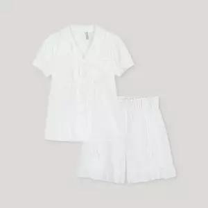 [lunaluz](신세계 사우스시티)여성 니타 코튼 반소매 카라넥 투피스 잠옷