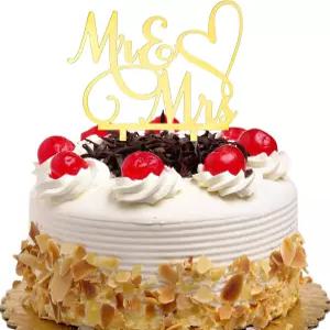 케이크 토퍼 부부 금색 아크릴 신랑 신부 간판 약혼 기념일 및 샤워를 위한 우아한 웨딩 장식 컵케이크