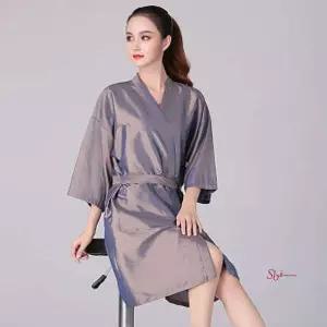 살롱나인 블루 손님가운 글로시 미용실 미용가운pqr020